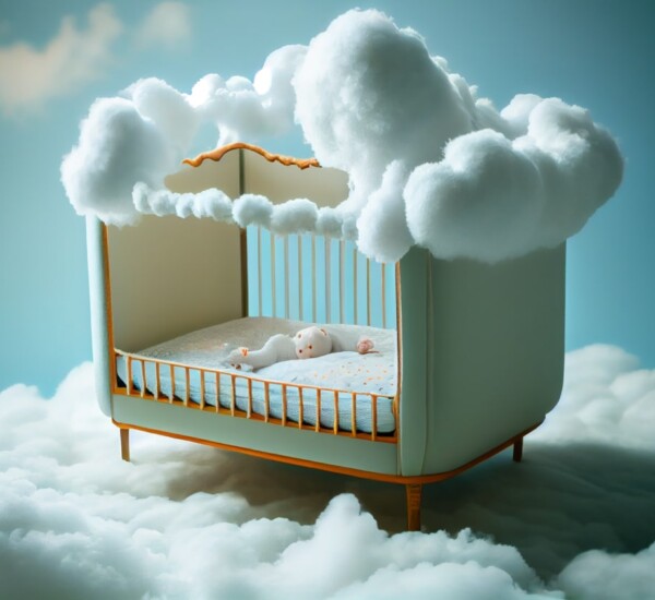 lit bebe nuages