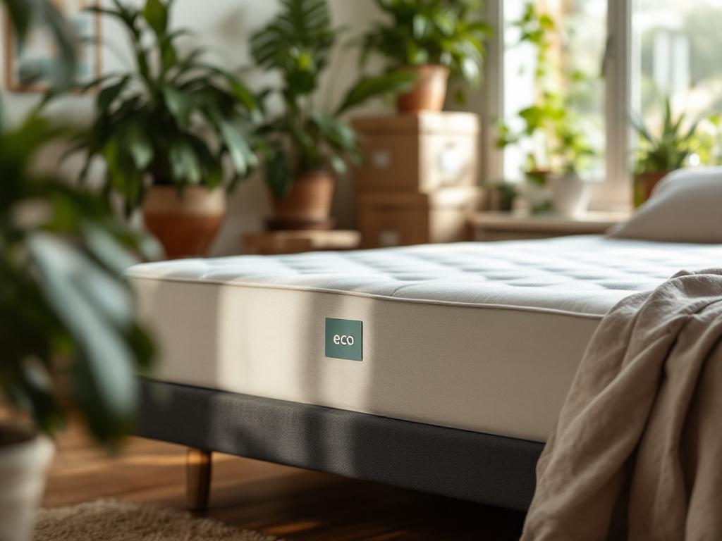 Chambre chaleureuse avec matelas éco-responsable et cartons recyclables