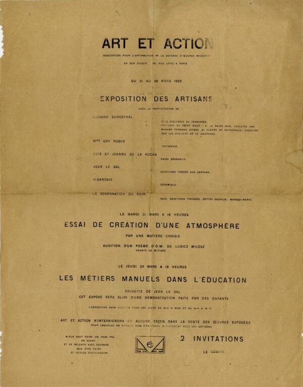 Art et action-exposition des artisans