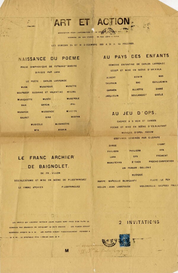 Art et action-naissance du poeme, au pays des enfants, le franc archier