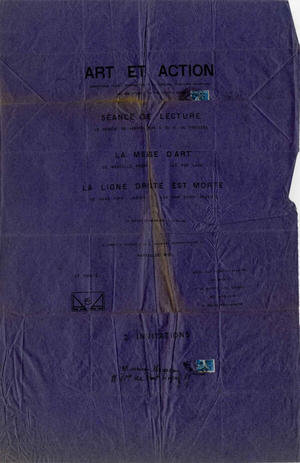 Art et action-La ligne droite est morte