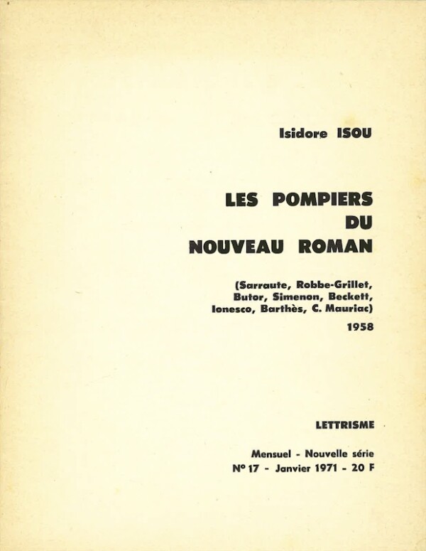 lettrisme 17 isou pompiers