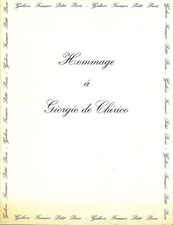 HOMMAGE A GIORGIO DE CHIRICO