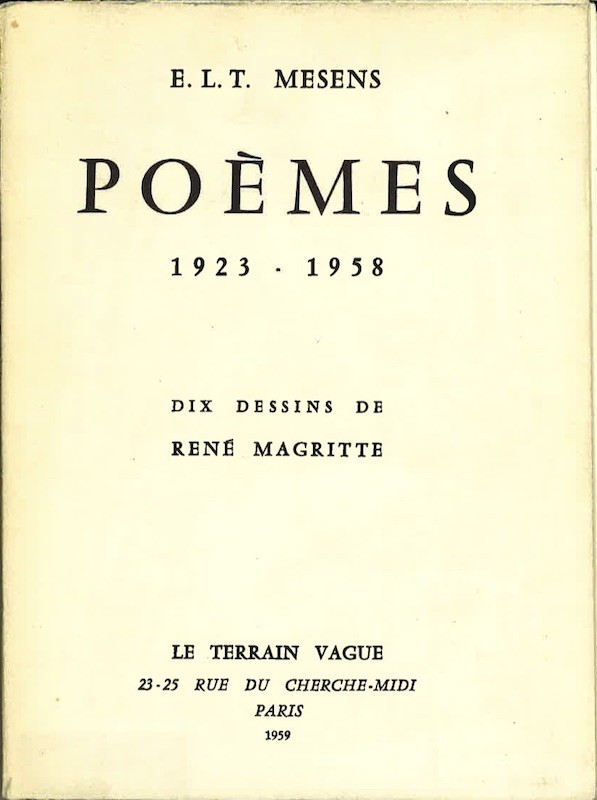 E.L.T. MESENS, POEMES 1923 - 1958