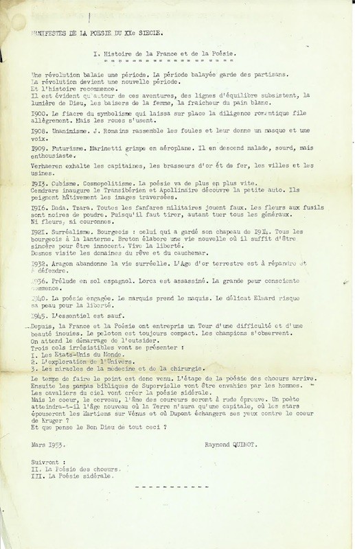 Raymond QUINOT, HISTOIRE DE LA FRANCE ET DE LA POESIE