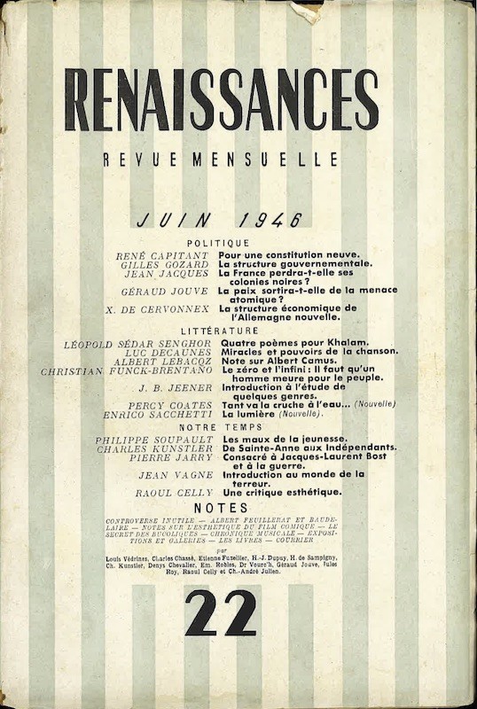 (REVUE) RENAISSANCES