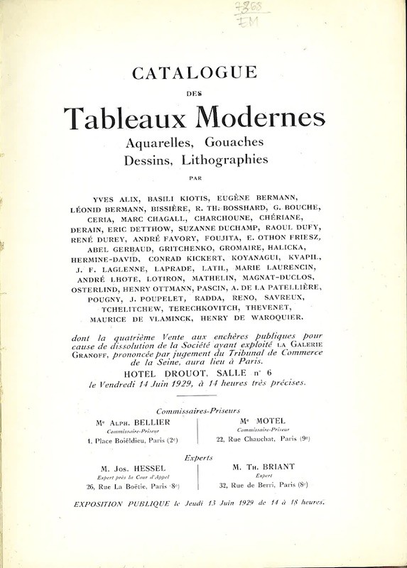 (VENTE) TABLEAUX MODERNES,