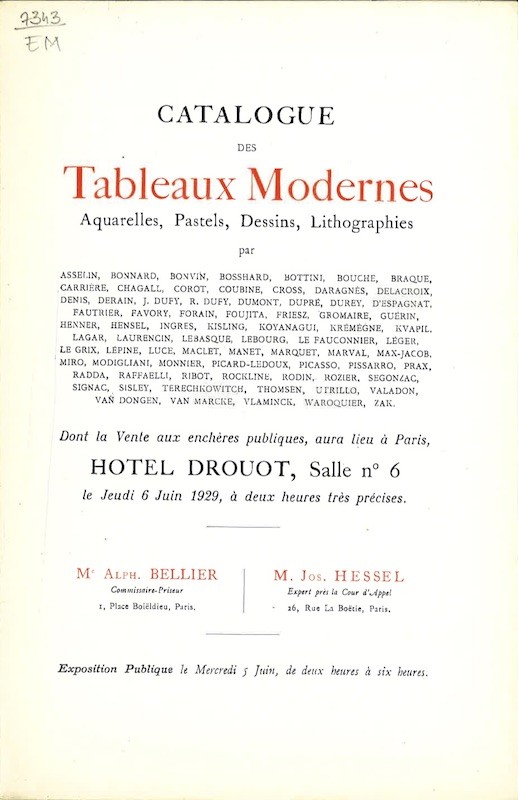 (VENTE) TABLEAUX MODERNES,