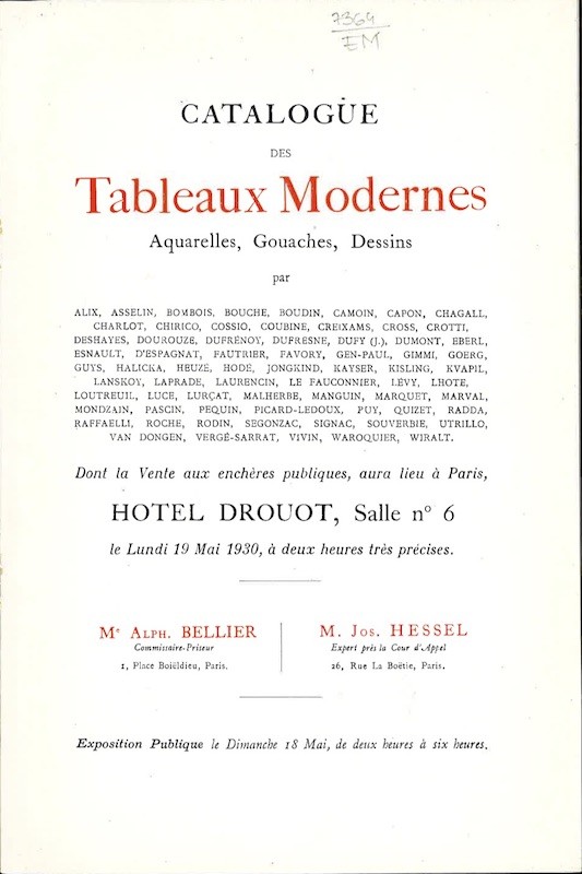 (VENTE) TABLEAUX MODERNES,