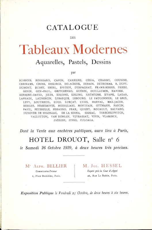 (VENTE) TABLEAUX MODERNES,