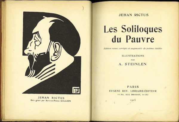 (Théophile Alexandre STEINLEN) Jehan Rictus, LES SOLILOQUES DU PAUVRE,
