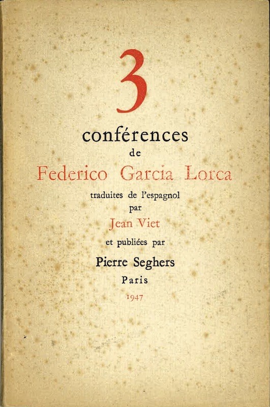 3 CONFERENCES DE FEDERICO GARCIA LORCA,