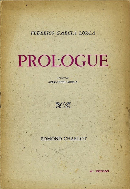 Federico GARCIA LORCA, PROLOGUE,
