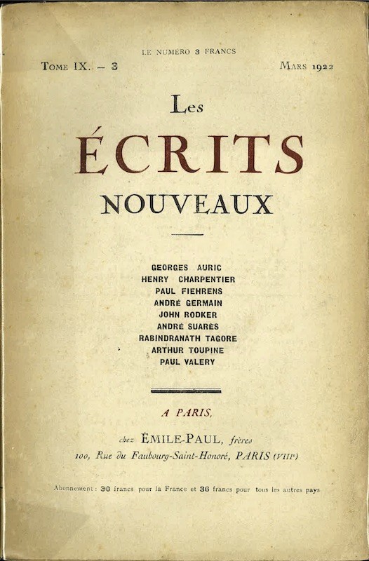 (REVUE) LES ECRITS NOUVEAUX,