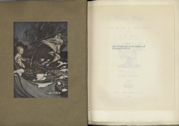 (Arthur RACKHAM) J.M. Barrie, PITER PAN. DANS LES JARDINS DE KENSINGTON,