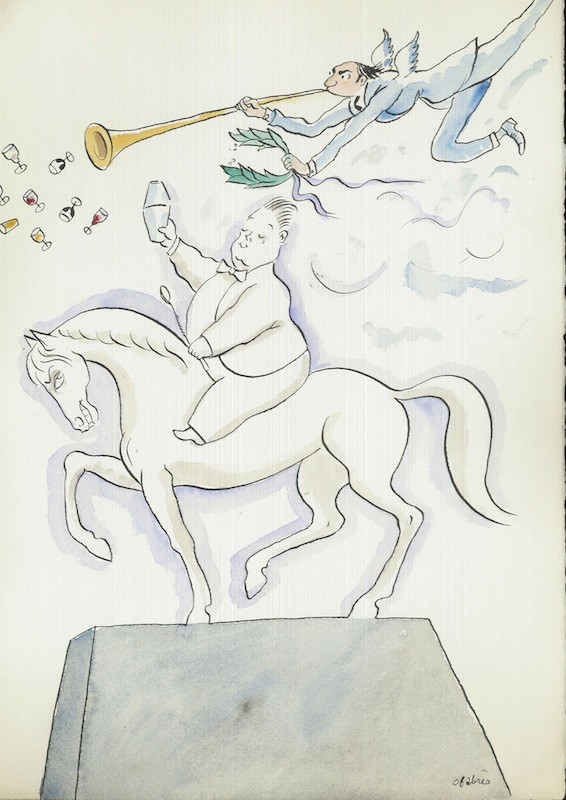 O. FABRES, LA VIE FANTAISISTE D'UN BARMAN DE MONTPARNASSE EN SIX DESSINS ET UN POKER DICE