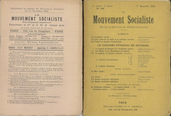 (REVUE) LE MOUVEMENT SOCIALISTE,