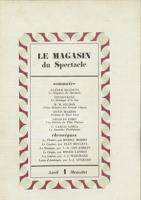 (REVUE) MAGASIN DU SPECTACLE (LE)