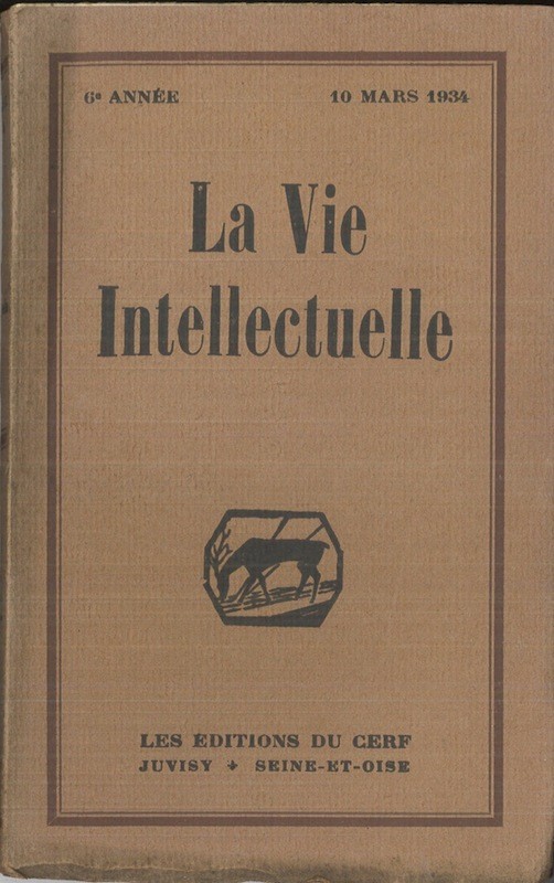 (REVUE) LA VIE INTELLECTUELLE