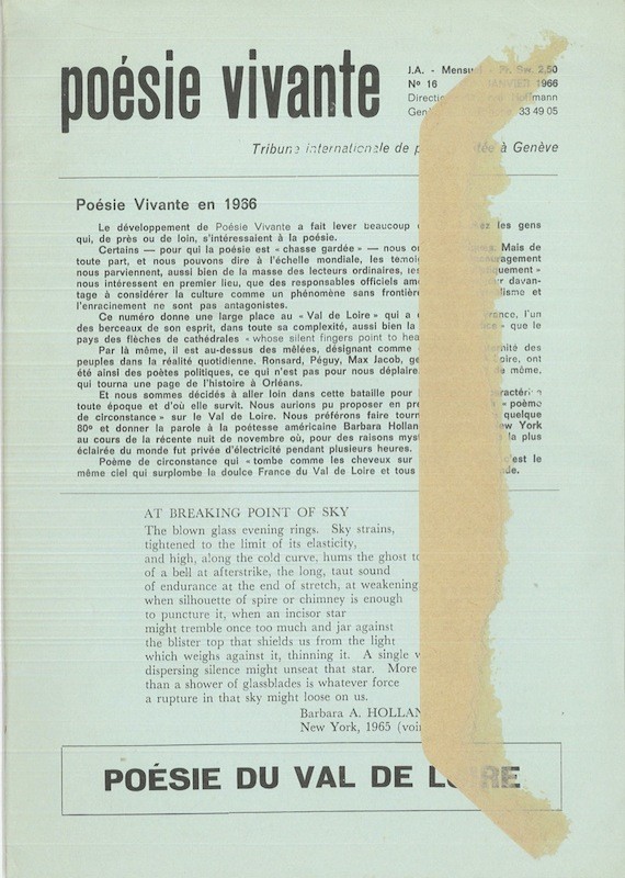 (REVUE) POESIE VIVANTE,