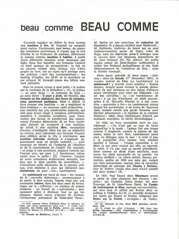 (TRACT) BEAU COMME BEAU COMME,