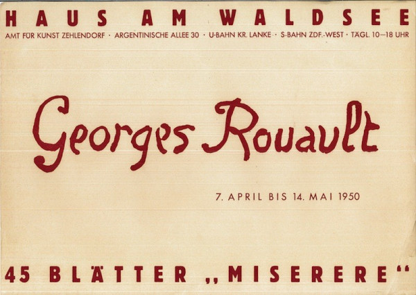 GEORGES ROUAULT, 50 BLATTER "MISERERE",