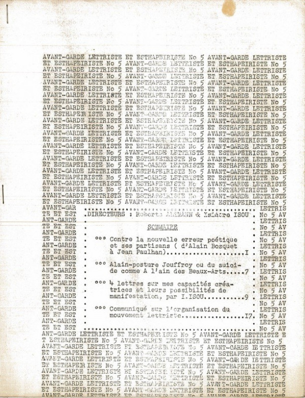 (REVUE, LETTRISME) AVANT-GARDE LETTRISTE ET ESTHAPEIRISTE, 