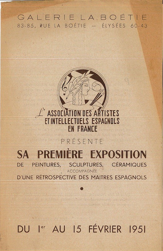 (ESPAGNE) PREMIERE EXPOSITION DE PEINTURES, SCULPTURES, CERAMIQUES