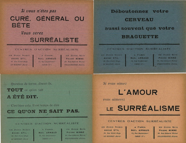 (MAIN A PLUME) Collection complète des quatre papillons du groupe "La main à plume",