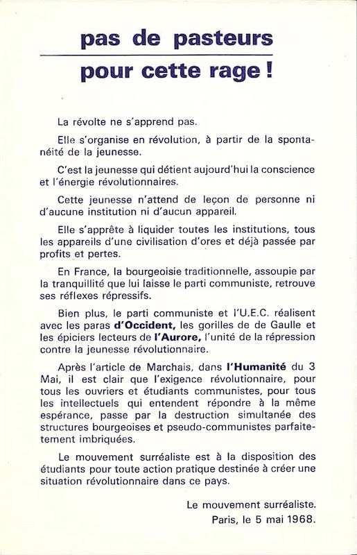 (TRACT) PAS DE PASTEURS POUR CETTE RAGE!,