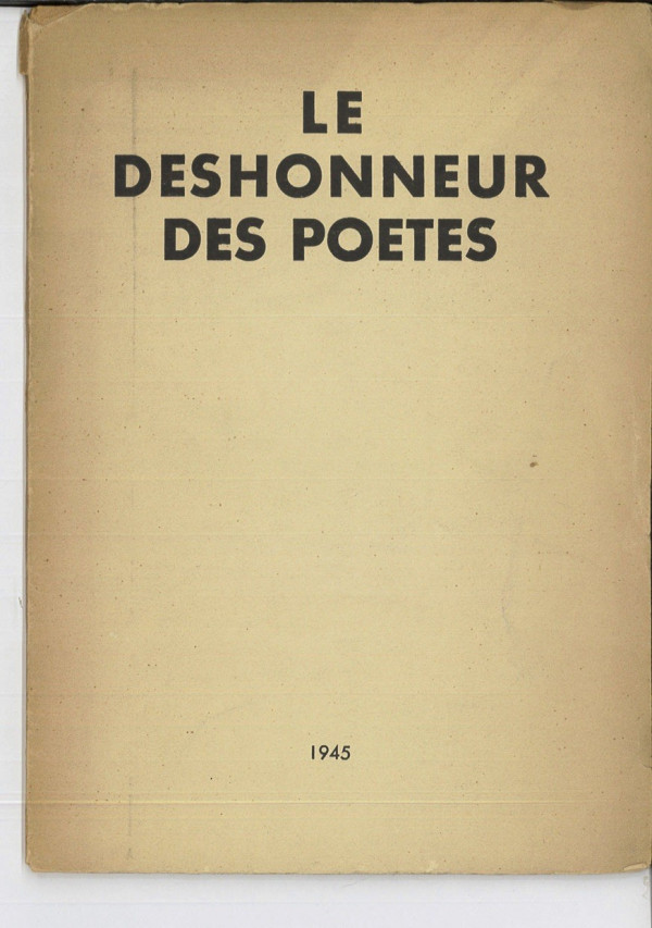 Benjamin PERET, LES DESHONNEUR DES POETES,