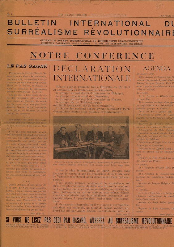 BULLETIN INTERNATIONAL DU SURREALISME,
