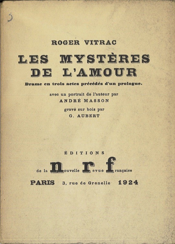 Roger VITRAC, LES MYSTÈRES DE L'AMOUR,