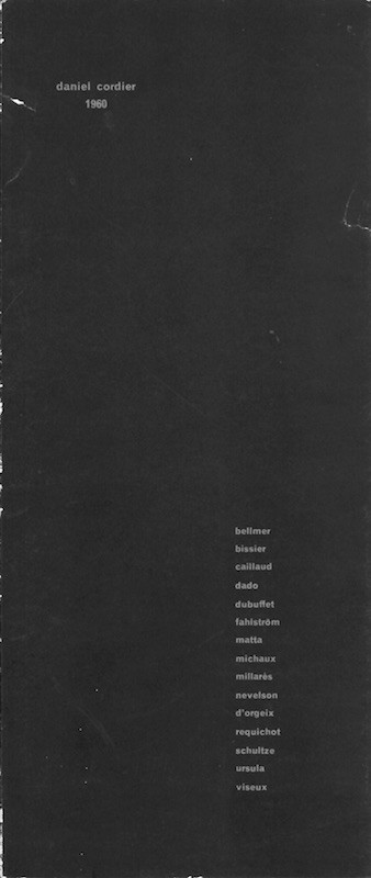 BELLMER, BISSIER, CAILLAUD, DADO, DUBUFFET, FAHLSTRÖM, MATTA, MICHAUX, MILLARÈS, NEVELSON, D'ORGEIX, REQUICHOT, SCHULTZE, URSULA, VISEAUX,