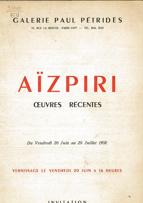 AÏZPIRI, OEUVRES RECENTES