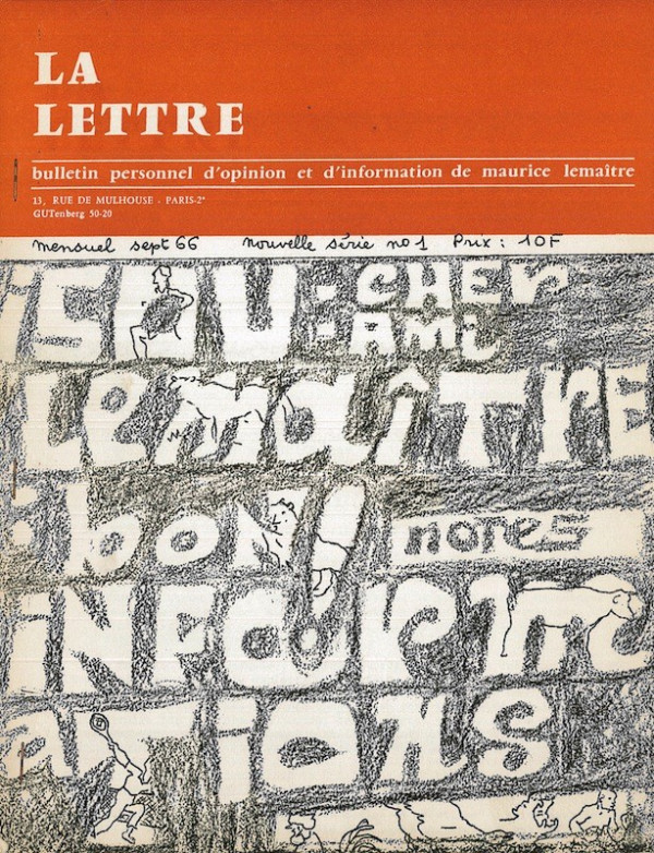 (Maurice LEMAITRE, LETTRISME) LA LETTRE,