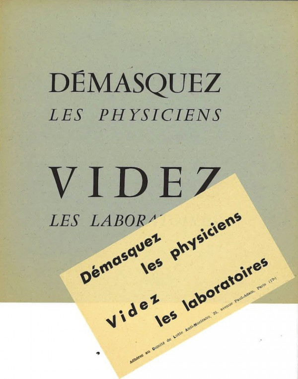 (TRACT) DEMASQUEZ LES PHYSICIENS VIDEZ LES LABORATOIRES,