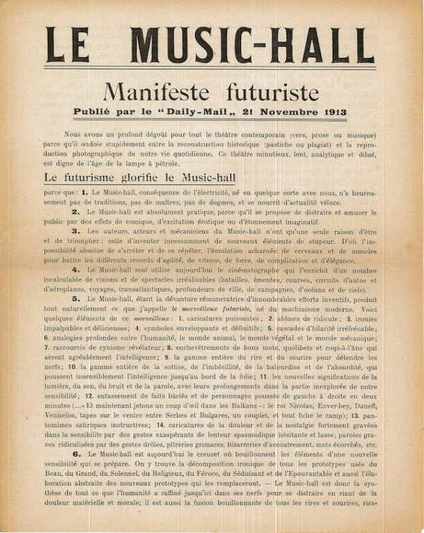 (FUTURISME) LE MUSIC-HALL,