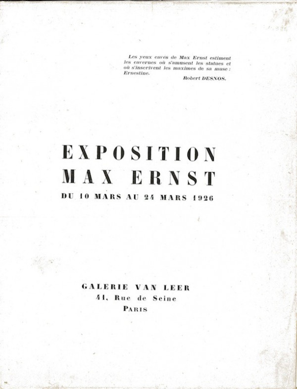 EXPOSITION MAX ERNST,