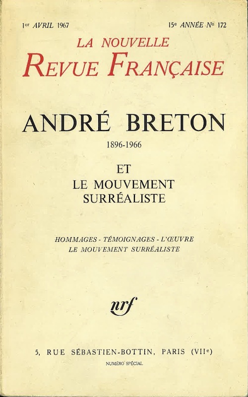 andre breton nouvelle revue francaise 1967