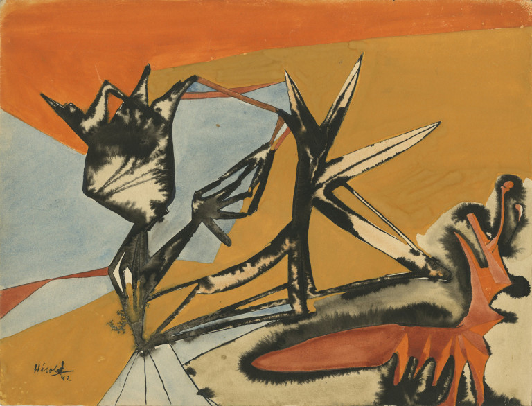 Jacques Hérold - Sans titre - 1942 - Aquarelle et encre de Chine sur papier 24 x 31,5 cm