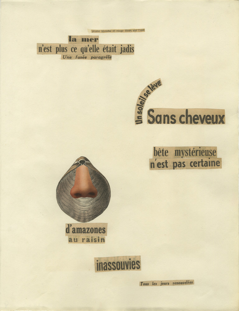 Georges Hugnet - La mer n’est plus ce qu’elle était jadis - Ca 1934 - Collage sur papier 32,5 x 25 cm