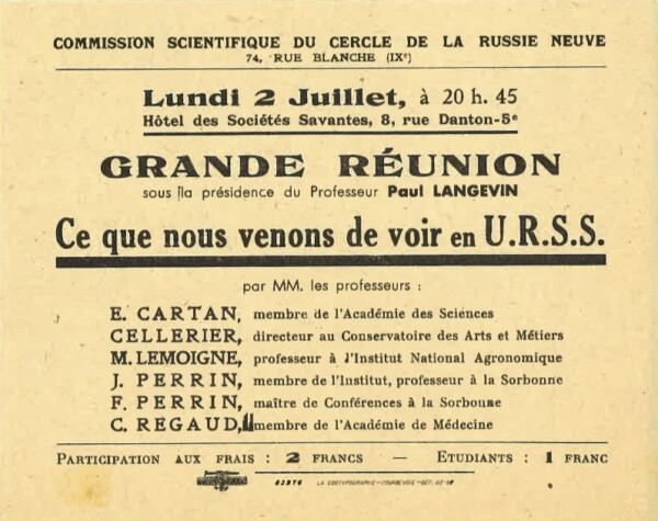 paul langevin ce que nous venons de voir en U.R.S.S.