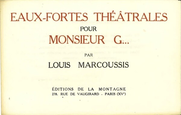 marcoussis eaux fortes theatrales