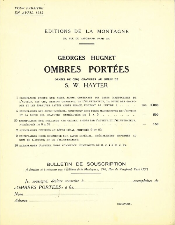 georges hugnet ombres portees