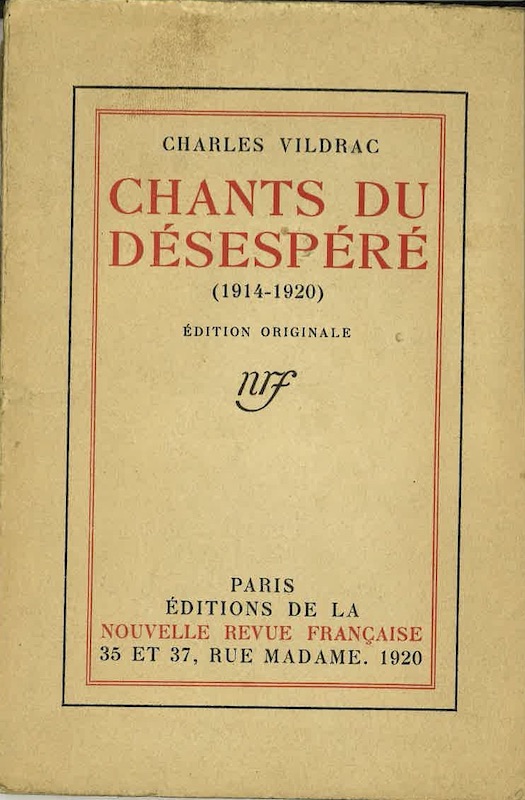 vildrac chants desespere