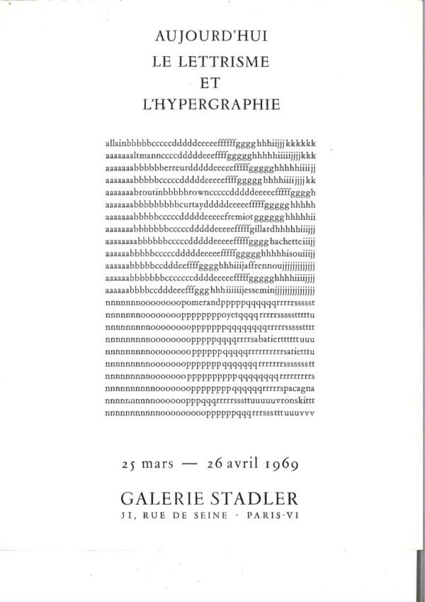 aujourdhui lettrisme hyper