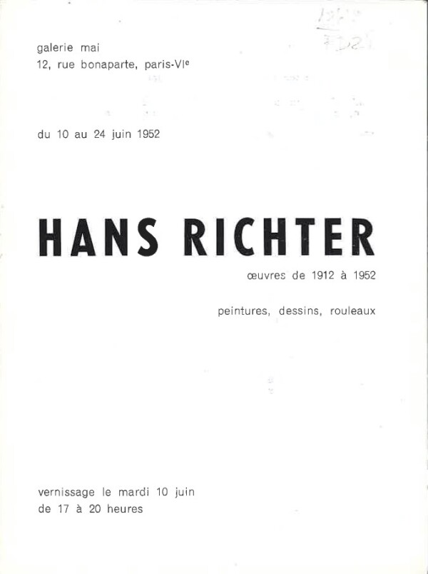 hans richter galerie mai 1952