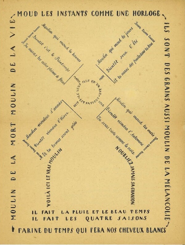 vincent huidobro moulin poeme calligramme