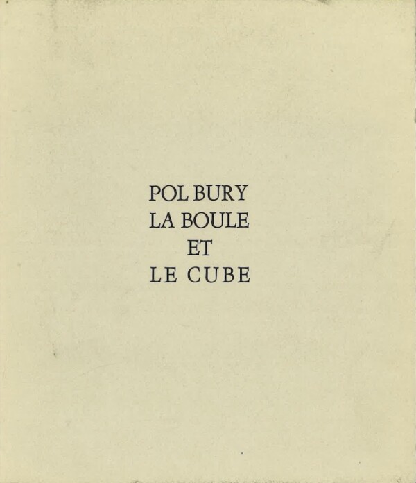 pol bury boule et cube
